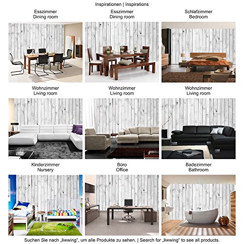 Vlies Fototapete 400×280 cm PREMIUM PLUS Wand Foto Tapete Wand Bild Vliestapete – WHITE PAINTED WOODEN WALL – Holzoptik Holzwand, HolzPanel, weißes Holz – no. 085 - 5