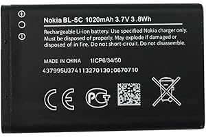 ‎NOKIA Nokia BL-5C akumulator (1.100 mAh, BL5C / 1112/1200 / 1650/1800 / 2300/2323 Classic / 2330 Classic / 2600/2700 Classic / N70)