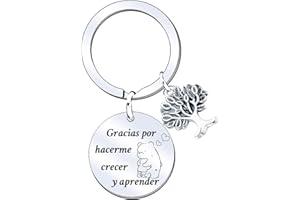 JRZDFXS 2PCS Llavero Profe Regalo para Maestra Regalo de acción de Gracias Llavero para profesor o profesora plateado para Regalos del Día del Maestro