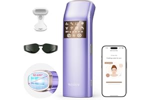 Salloot Triplo Impulso Luce Pulsata, 12 cm² Sapphire Laser Peli Donna, 3℃ & 4 Tecnologia Di Raffreddamento Per Una Depilazione Indolore, Epilatore Laser Peli Epilazione a Casa per Viso, Bikini,Gambe