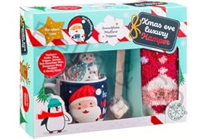 BELLA & CO. Christmas Eve Luxury Hot Chocolate Gift Sets | Hot Chocolate and Mini Marshmallow Christmas Hampers | Chocolate Gifts | Christmas Candy Canes | Christmas Eve Box Fillers for Kids | 120g