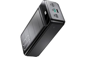 Powerbank 60000mAh, 22,5W PD USB-C Schnellladegerät, Externer Akku mit LED-Anzeige, Power Bank 4 Ausgängen und 3 Eingängen, kompatibel mit iPhone, Tablets, Android und mehr Schwarz