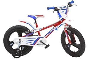 DINO BIKES Bici Bicicletta Bambino 16 Pollici 2 Freni al Manubrio Rosso Bianco Blu