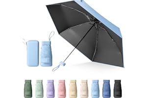 Sykrawki Mini Regenschirm, Reise-Regenschirm, Kleiner UV-Regenschirm, Winddichter Regenschirm Mit Kapselhülle, Tragbarer Taschenschirm Für Männer Und Frauen