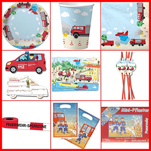 6 Ausweise für * FEUERWEHR * in Form eines Marke für eine Mottoparty // Kindergeburtstag Kinder Geburtstag Feier Set Fest Party Motto Deko Spiel Mitgebsel Feuerwehrmann Feuer - 2