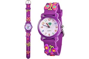 Anloo Toddler Kids Children Watch,3D Cute Cartoon Silicone Band Wristwatches Time Teacher Gifts Watches for Kids Girls Toddlers