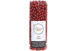 Decoris Perlenkette 8mm, Kunststoff 10m Lang Rot