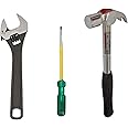 GIZMO Hand Tools, Hand Tools Kit, Hand Tools Kit For Home Use, Hand Tools Set, Tools Combo With 10" Adjustable Wrench, Claw Hammer & 2-in-1 Screwdriver