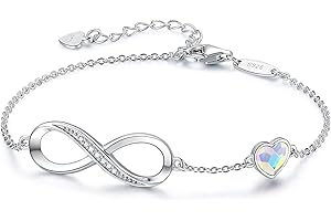 LOUISA SECRET Bracciale Donna Argento 925 Braccialetto Infinito Bracciali Cuore Gioielli Regalo Natale Compleanno Festa Della Mamma per Moglie Amiche Amica