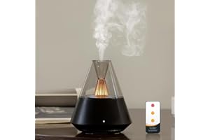 JIAWEN Essential Oil Diffuser, 150ML Ultrasonic Cool Mist Aromatherapy Diffuser, Air Fresh Scented Oil Diffusers Humidifier with Waterless Auto-Off and LED Candle Light for Home, Bedroom, Office, Yoga