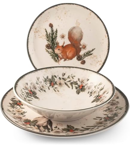 Set di 6 Piatti Fondi Rustici - Steingut di Qualità Premium, Lavabili