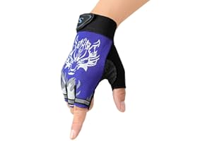 RUIXIA Gants de Vélo Enfant Demi-Doigts Antidérapage Fitness Musculation Sport Mitaines Maille Bicyclette Compétition Respirant pour VTT Cross Cyclisme Gym