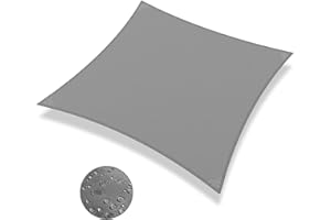 IOAOI Sonnensegel, 2 m x 2 m, rechteckig, wasserdicht, Schattensegel, Gartenüberdachung, 95 % UV-Block mit Gratis Seil, Sonnensegel für Outdoor, Garten, Terrasse, Hof, Pergola, Balkon, Party (Grau)