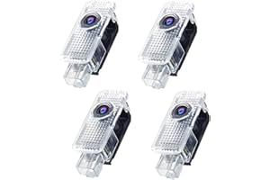 Gmili 4 Pcs Coche Logo Proyección 3D, Luz LED Puerta de Bienvenida Compatible Con A1/ A3/ A4/ A4L/ A5/ A6/ A6L/ A7/ A8/ A8L/ Q3/ Q5/ Q7/ R8/ TT/TTS Luz de Puerta de Coche con Logotipo