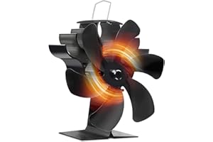 PYBBO Wood Stove Fan, 6-Blade Fireplace Fan for Wood Burning Stove, Wood Stove Accessories, Heat Powered Fan with Designed Silent Operation, Circulating Warm Air Saving for Wood/Log Burner/Fireplace