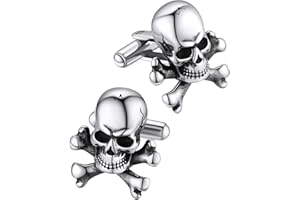 FaithHeart Cufflinks for Men, Vintage Style Viking Runes Compass/Wolf/Celtic Cross/Gothic Skull/Masonic Cuff Links Stainless Steel/Black, With Gift Box