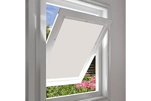 ‎EUGAD EUGAD Dachfenster Rollo 100% Verdunkelung Sonnenschutz Verdunklungsrollo ohne Bohren mit Saugnäpfen, Verdunklungsfolie für Fenster UV- und Hitzeschutz, Beige 57x100cm