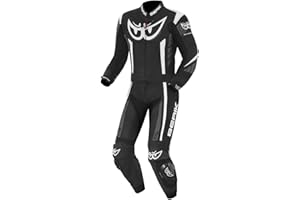 Berik Zakura 2-Teiler Motorrad Lederkombi (Black/White/Grey,56)