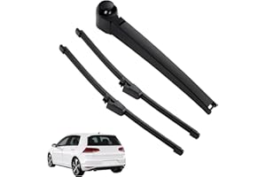 ZIGefofo Kit Balais D'essuie-Glaces Auto | 2 Pièces Balai D'essuie-Glace Arrière et 1 Pièces Bras D'essuie-Glace Arrière Remplacement Compatible pour VW Polo MK4 2002-2009, VW Golf MK5 2003-2009