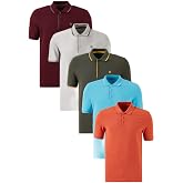 Buratti Pamuklu Regular Fit D&uuml;ğmeli Polo Yaka 5'li Paket T Shirt Erkek T SHİRT 590211827S5