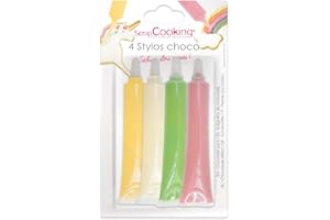 SCRAPCOOKING SCRAP COOKING Stylos Goût Choco Rose/Vert/Jaune/Blanc, 4 x 25 g