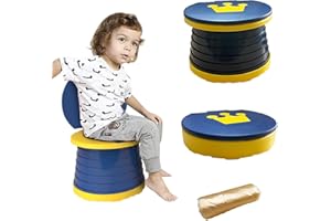 Barrageon Bambino Toilette Pieghevole WC Portatile Secchio Esterni Viaggio Campeggio Vasino Ragazza Ragazzo Sedia Vasino Facile Pulire Trasportare (Blu)