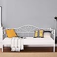 Panana Single Day Bed Metal Guest Bed Frame Sofa Bed for Living Room Bedroom Fits for 90 * 190 cm Mattress(White, Daybed)