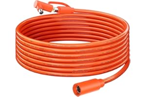 LONNKY Cable de extensión de 30 pies y 12 AWG para generadores solares, 8 mm hembra a macho, cable de panel solar DC7909 con adaptador DC8020 compatible con Jackery, GZ Yeti, Aker, estaciones eléctricas