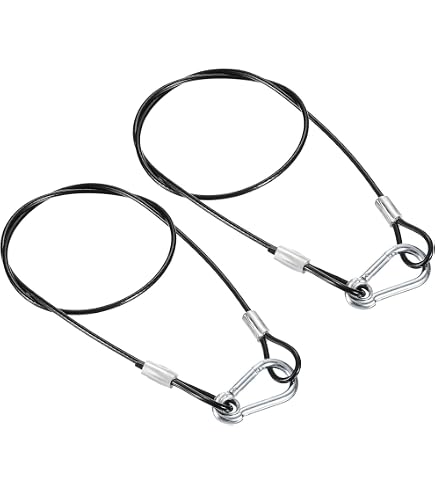 2 Câbles Acier Inoxydable Avec œillets - 1 M X 3 Mm, Revêtement PVC, Antivol Vélo, Meubles Jardin