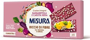 Misura Naturìcca Crackers con Soia - Plant Based - Fonte di Proteine Vegetali - Farina da Filiera Italiana - 12 Monoporzioni - Adatti ai Vegani