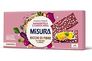 Misura Crackers Integrali con Barbabietola e Carota Nera Fibrextra | 15% di Fibre e 100% Farina Integrale | Confezione da 385 grammi