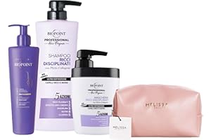 YESHI BIOPOINT professional set trattamento capelli ricci, shampoo 400ml e maschera ricci disciplinati 300ml - curly crema attivaricci 200ml più pochette beauty melissa
