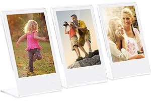 Andoer Akrylowa ramka na zdjęcia w kształcie litery L, przezroczysta, mini stojak do Fujifilm Instax Mini 8 8+ 70 7s 90 25 26 50s SP-1 SP-2, 3 sztuki w opakowaniu