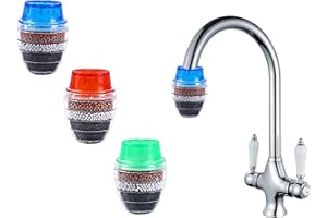 PCTC 3 Stück Wasserhahn-Montagefilter, Spülbecken-Wasserfilter, Kohlewasserfilter, Filterkartusche für Zuhause, Küche, Badezimmer, entfernt Chlor, Fluorid, hartes Wasser