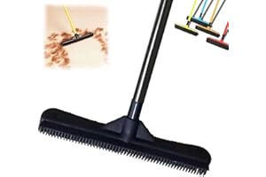BADIMOO Indigo Pet Hair Remover Broom, Indigo Pet Rubber Broom Pet Hair Remover, Multifunctional Magic Broom for Pets, Heavy Duty Pet Hair Remover,Multi-Surface Hair Remover for Carpets,Mats (Black)