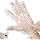 Robustt Disposable Hand Gloves - Transparent (100 Pcs) | Reusable, Anti Bacterial Food Safe Gloves For Hair-dye, Clinics, Hotels, Salons, Kitchen (Universal Fit): 