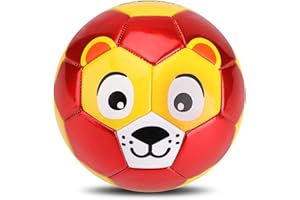 U&C Planet Bolas para niños pequeños, Mini balón de fútbol de 6 Pulgadas, Lindo Animal de Dibujos Animados Bola de Goma Suave y Animosa (León)