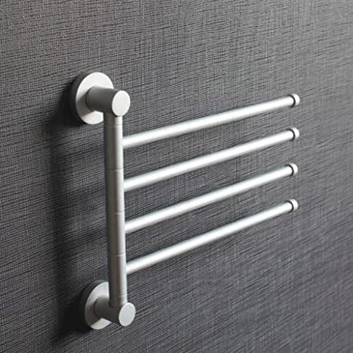 WTL Towel rack Rotary Space Aluminum Towel Rack Moves Four Barrel Bathroom Accessories Toilet Pendant Shelf ( Color : Four bar )
