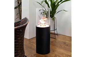 JHY DESIGN 81cm High Extra Large Tabletop Metal and Glass Fireplace/Firepit Fire Bowl