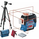 Bosch Professional GLL 3-80 C &Ccedil;izgi Lazer (30m &Ccedil;alışma Alanı [Alıcı ile 120m], 4 x AA Pil, IP 54 Toza Karşı Koruma Sistemi, K