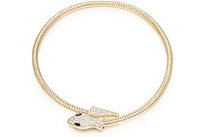 EVER FAITH Styl vintage wąż zwierzę śliniaczek choker chunky statement naszyjnik damski złoty kolor