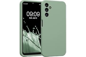 kwmobile Handyhülle kompatibel mit Samsung Galaxy A14 5G Hülle - gummierte Handy Case aus Silikon in Porzellan Grün