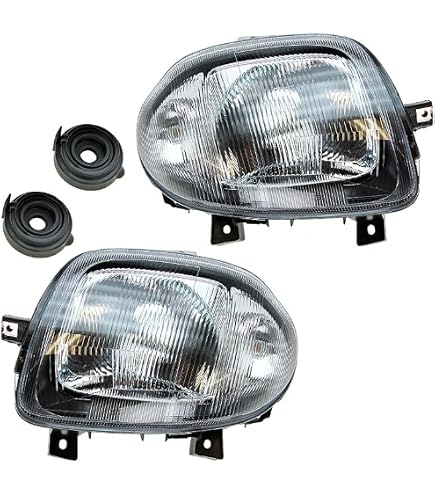 Jeu De Phares Avant Pour Renault Clio BR/CR 05/09- - H7/H7/H1, Gauche Et Droit - Avec Clignotant Intégré, Réglage électrique - Boîtier Noir
