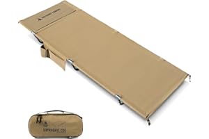 OneTigris SUPRAGRIS Camping Cot, Support Up to 400lbs, Lightweight Comfortable Folding Bed for Camping, Hiking, Backpacking, Travel, Car Trips, Office Nap