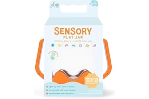 Glo Pals, Barattolo per Riempitivi Sensoriali, Gioco per Bambini da 18 Mesi di Età, Aiuta lo Sviluppo Sensoriale e Cognitivo, Teal Arancione, 10x8cm