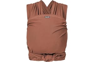 Hoppediz Écharpe de portage extensible, pour les nouveau-nés et les prématurés, 100% coton bio, cuivre 5.4 m