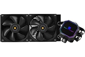 Thermalright Frozen Prism 240 - Enfriador de Agua para CPU con Dos Ventiladores PWM, Velocidad de la Bomba de Agua es de 3300 RPM, para AMD AM4 / AM5, Intel 1150/1155/1200/1366/1700/20XX