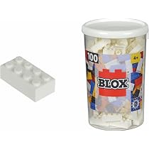 Simba Blox 4 – Set De 100 Bloques De Construcción Blancos, Compatibles Con Otras Marcas