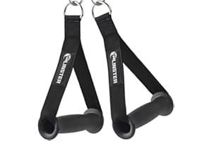LINSTER 2PCS Mango de Resistencia para Ejercicios, Agarres Poleas Gym Nylon Cuerda Tríceps Manija Empuñadura de Silicona Mosquetón Asas para Bandas de Resistencia, Poleas Gimnasio, Maquina Gimnasio