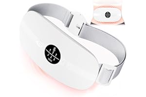 HZD Perioden Wärmegürtel, Wärmegürtel Periode, Menstruations Wärmegürtel, Heizgürtel, Heizkissen Kabellos, Wärmegürtel Rücken, 3-Wärmestufen und 3-Vibrations-Massage-Modi, Für Frauen und Mädchen (Weiß)